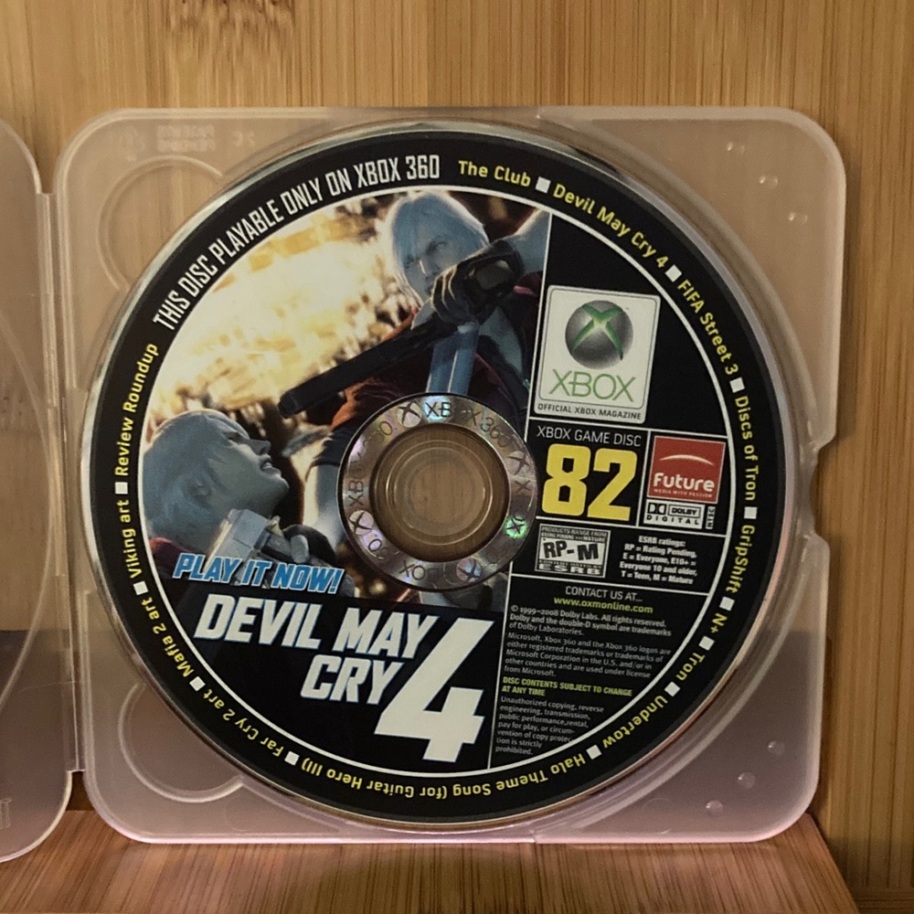 Devil May Cry 4 Xbox 360 demo disc
